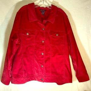 Denim & Co XXL or 2X corduroy Red Jean jacket